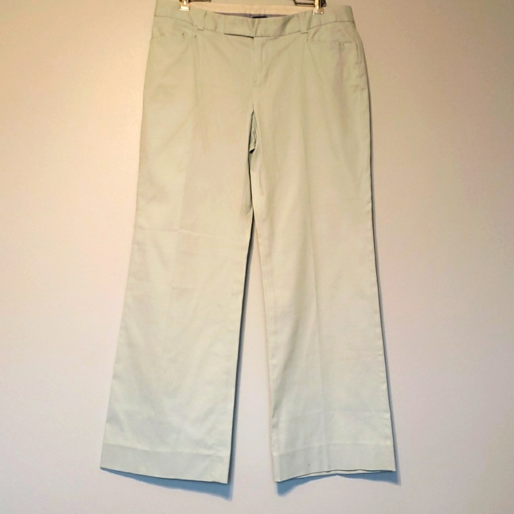 GAP Original Pastel Green Wide Leg Flare Trouser Pants Sz 8 Reg Stretch
